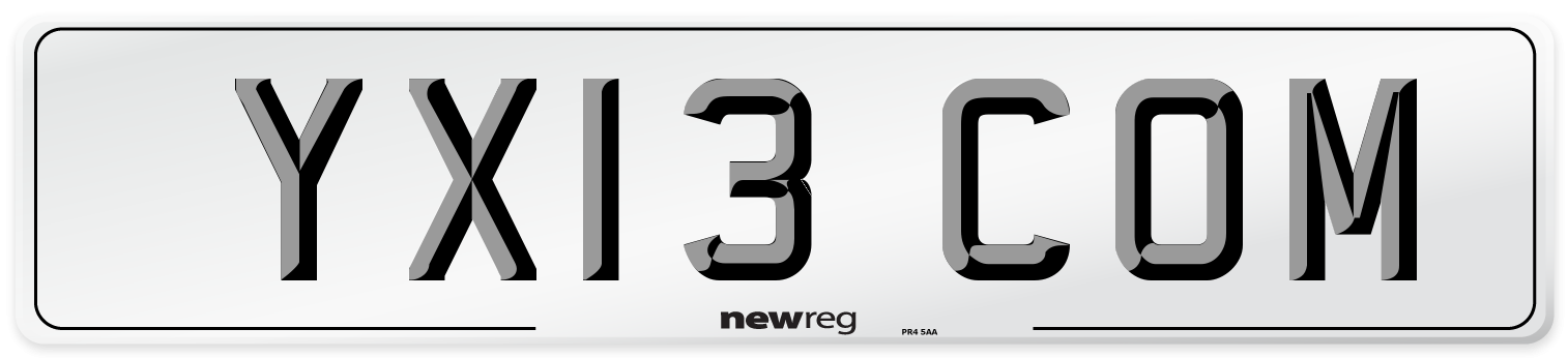 YX13 COM Number Plate from New Reg